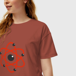 Женская футболка хлопок Oversize Atom - фото 2