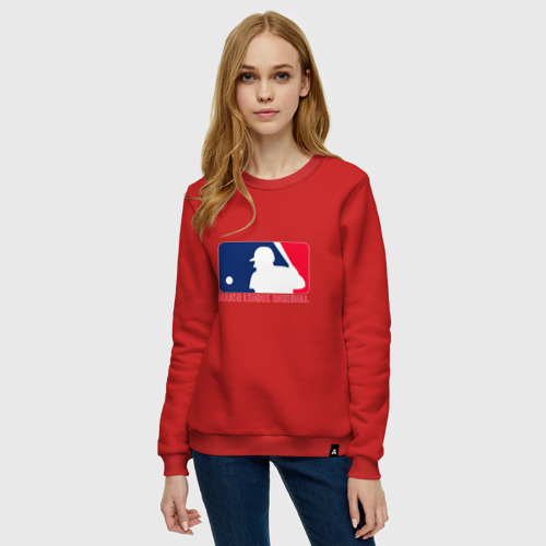 Женский свитшот хлопок Бейсбол, цвет красный - фото 3
