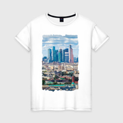 Женская футболка хлопок Москва-Сити