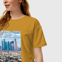 Женская футболка хлопок Oversize Москва-Сити - фото 2
