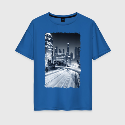 Женская футболка хлопок Oversize Ночной город Фото 01 Женская футболка хлопок Oversize Ночной город Фото 01