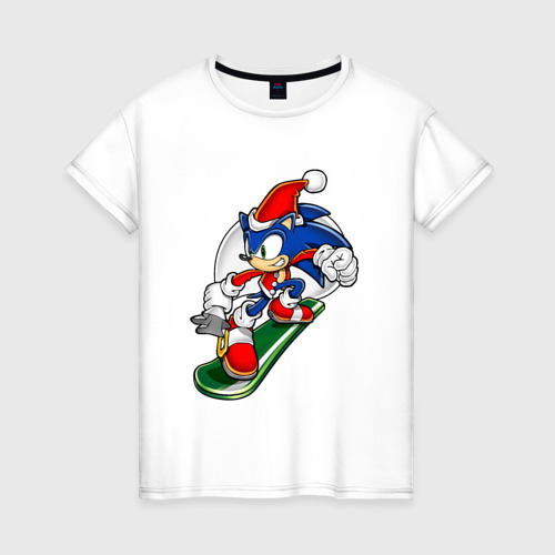 Женская футболка хлопок Sonic Christmas