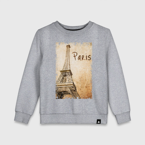 Детский свитшот хлопок Paris (retro style), цвет меланж