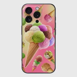 Чехол для iPhone 16 Pro силиконовый с защитой камеры Мороженое