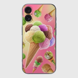 Чехол для iPhone 16 силиконовый с защитой камеры Мороженое