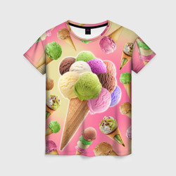 Женская футболка 3D Мороженое