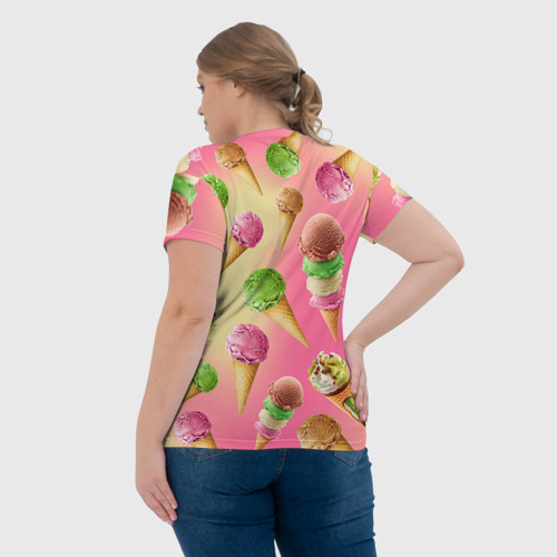 Женская футболка 3D Мороженое, цвет 3D печать - фото 7
