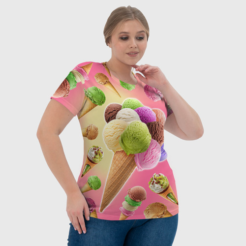 Женская футболка 3D Мороженое, цвет 3D печать - фото 6