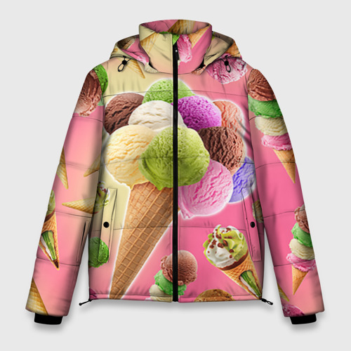 Мужская зимняя куртка 3D Мороженое, цвет красный