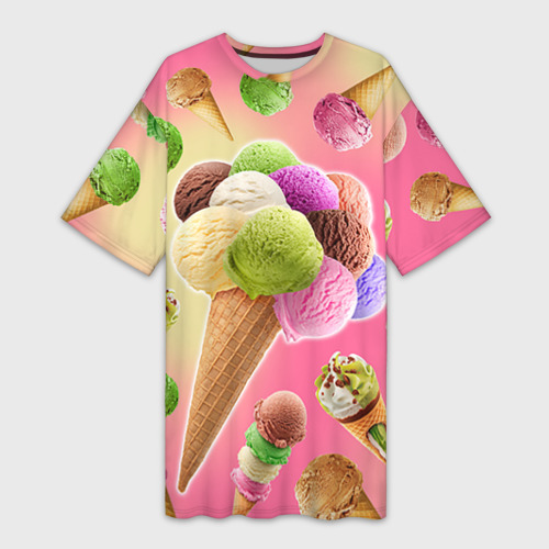 Платье-футболка 3D Мороженое, цвет 3D печать