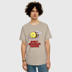 Мужская футболка хлопок Oversize Пчелка труженик - фото 2