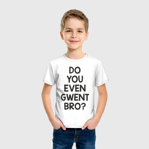 Детская футболка хлопок Do you even gwent BRO?, цвет белый - фото 3