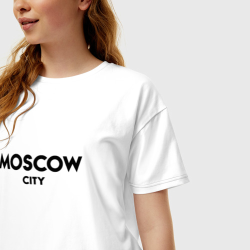 Женская футболка хлопок Oversize Moscow City - фото 3