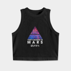 Женская укороченная майка-топ хлопок 30 Seconds to mars cosmos 2