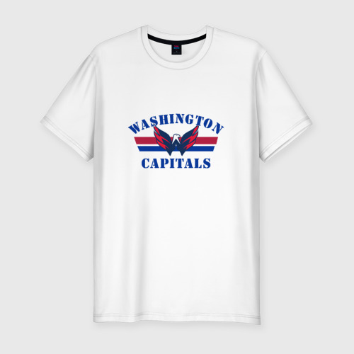 Мужская футболка хлопок Slim Washington Capitals WC, цвет белый