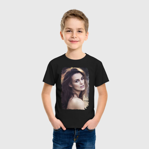 Детская футболка хлопок Кинозвезда Кира Найтли, цвет черный - фото 3