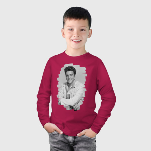 Детский лонгслив хлопок с принтом Elvis Presley, фото на моделе #1
