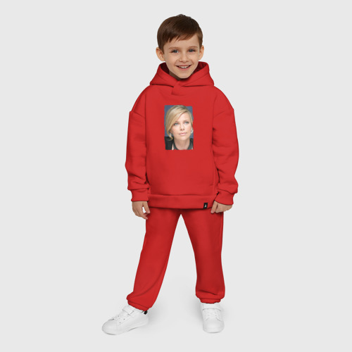 Детский костюм хлопок Oversize Charlize Theron, цвет красный - фото 9