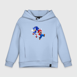 Детское худи Oversize хлопок Sonic and Mario