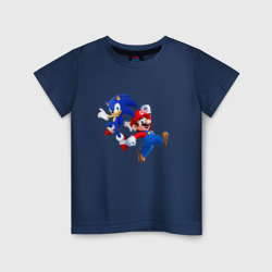 Детская футболка хлопок Sonic and Mario