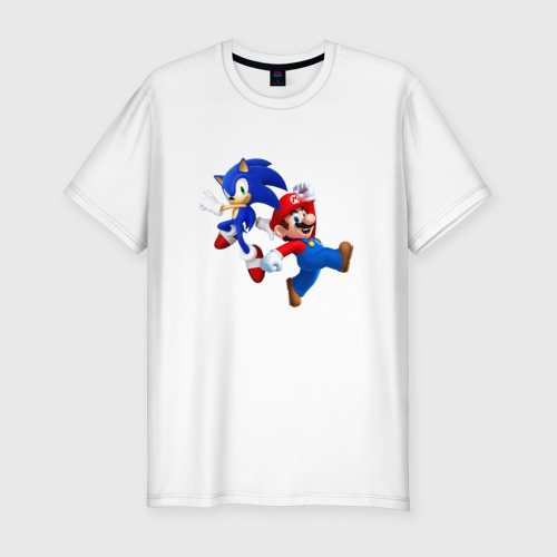 Мужская футболка премиум Sonic and Mario Фото 01 Мужская футболка премиум Sonic and Mario Фото 01