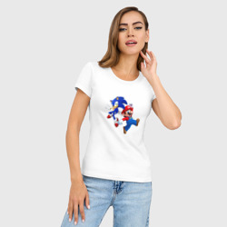 Женская футболка хлопок Slim Sonic and Mario - фото 2