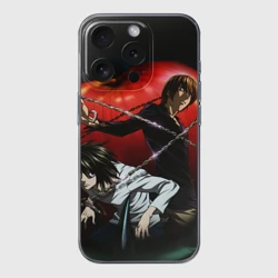 Чехол для iPhone 15 Pro силиконовый с защитой камеры Тетрадь смерти