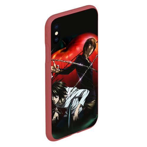 Чехол для iPhone XS Max матовый Тетрадь смерти, цвет красный - фото 3