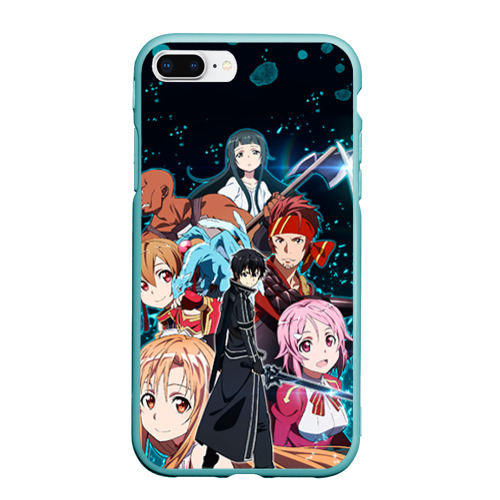 Чехол для iPhone 7Plus/8 Plus матовый Sword Art Online, цвет мятный