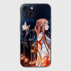 Чехол для iPhone 15 силиконовый с защитой камеры Sword Art Online