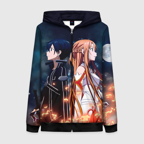 Женская Толстовка на молнии Sword Art Online (3D)