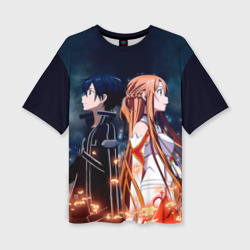 Женская футболка oversize 3D Sword Art Online