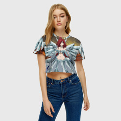 Женская футболка Crop-top 3D Эльза в доспехах Валькирии - фото 2