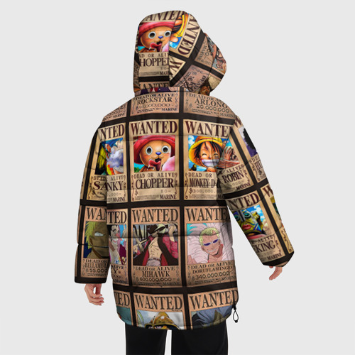 Женская зимняя куртка Oversize Карточки ван пис, цвет светло-серый - фото 4