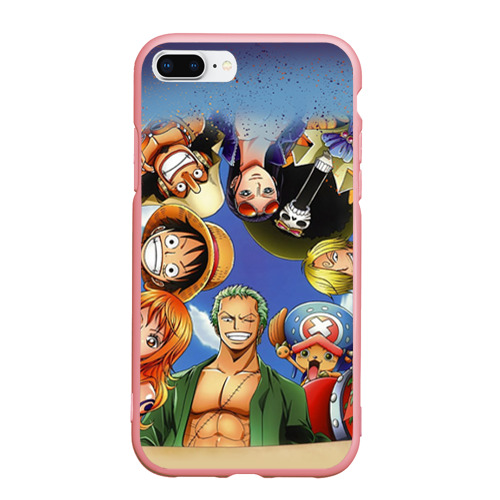 Чехол для iPhone 7Plus/8 Plus матовый Взгляд сверху One Piece, цвет баблгам