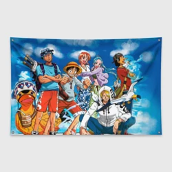 Флаг-баннер One Piece в облаках