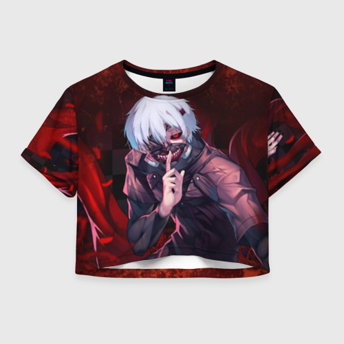 Женская футболка Crop-top 3D Токийский Гуль Фото 01 Женская футболка Crop-top 3D Токийский Гуль Фото 01