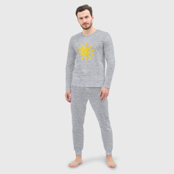 Мужская пижама с лонгсливом хлопок Солнце - фото 2