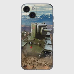 Чехол для iPhone 15 силиконовый с защитой камеры Танк КВ-2