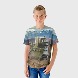 Детская футболка 3D Танк КВ-2 - фото 2