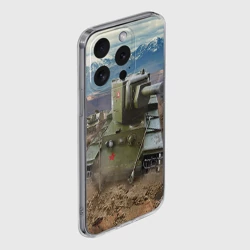 Чехол для iPhone 15 Pro Max силиконовый с защитой камеры Танк КВ-2 - фото 2
