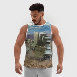 Мужская спортивная майка 3D Танк КВ-2 - фото 2