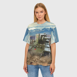 Женская футболка oversize 3D Танк КВ-2 - фото 2