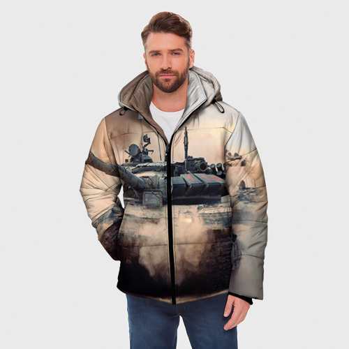 Мужская зимняя куртка 3D Танк, цвет черный - фото 3
