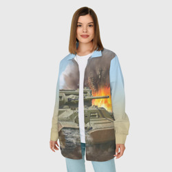 Женская рубашка oversize 3D Танк - фото 2