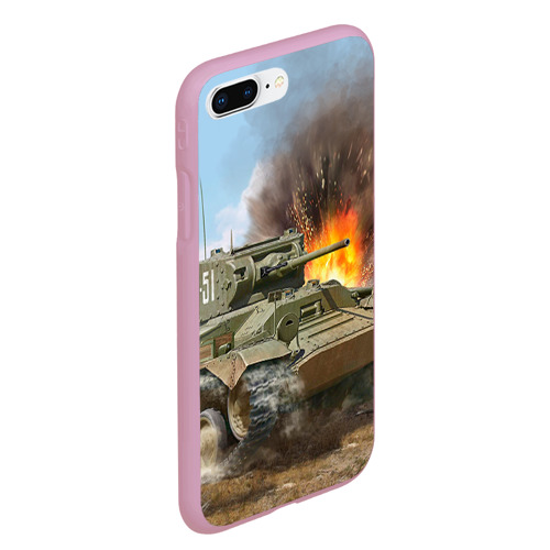 Чехол для iPhone 7Plus/8 Plus матовый Танк, цвет розовый - фото 3