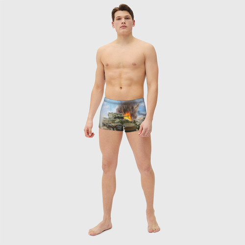 Мужские купальные плавки 3D Танк, цвет 3D печать - фото 5