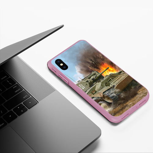 Чехол для iPhone XS Max матовый Танк, цвет розовый - фото 5