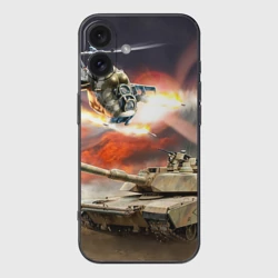 Чехол для iPhone 16 силиконовый с защитой камеры Танк