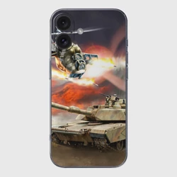 Чехол для iPhone 16 силиконовый с защитой камеры Танк